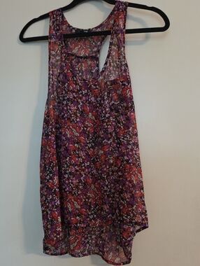 Ecko Red By Ecko Unlimited Floral Sheer Tank - Purple, Orange, Black